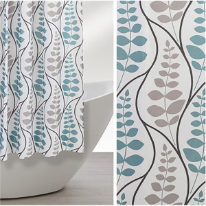 Perdea dus poliester, design cu plante