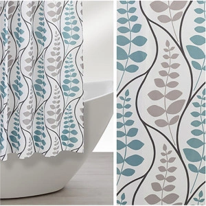 Perdea dus poliester, design cu plante