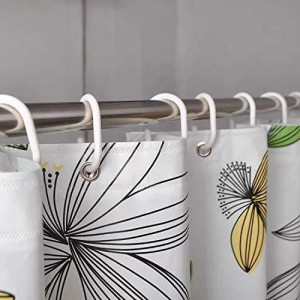 Set Inele Perdea Duș 12 pcs, alb, Plastic Durabil, Montaj Simplu - Img 2