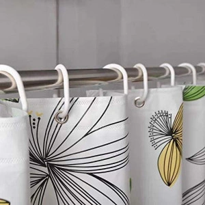 Set Inele Perdea Duș 12 pcs, alb, Plastic Durabil, Montaj Simplu - Img 2