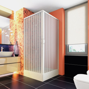 Cabina de dus patrata Luna, usi armonice, fara cadita de dus, material PVC