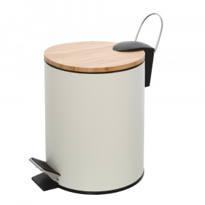 Cos de gunoi Haiti, alb, 3L, cu pedala si capac