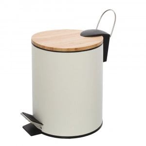 Cos de gunoi Haiti, alb, 3L, cu pedala si capac