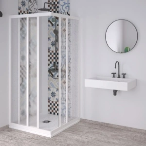 Cabina dus patrata IDRA, usi glisante, fara cadita, material PVC