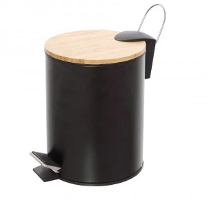 Cos de gunoi Haiti, negru, 3L, cu pedala si capac