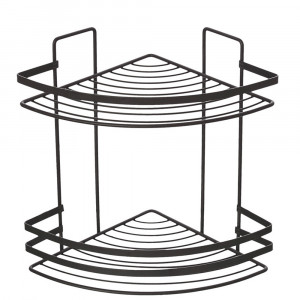 Etajera coltar baie Cover Black, 2 polite, negru - Img 2