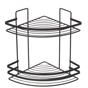 Etajera coltar baie Cover Black, 2 polite, negru - Img 2