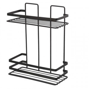 Etajera baie Cover Black, 2 polite, negru - Img 2