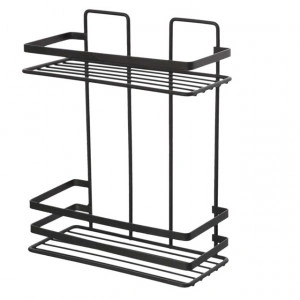 Etajera baie Cover Black, 2 polite, negru - Img 2
