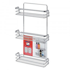 Etajera Francy de perete, 3 polite, otel cromat, 26,4x10x49,5 cm