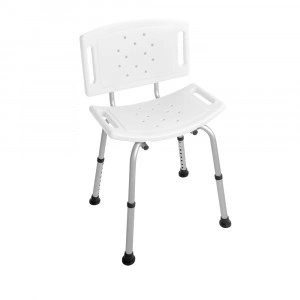 Scaun de dus cu picioare reglabile si spatar, pentru persoane cu dizabilitati, 56x48x85 cm, Comfort