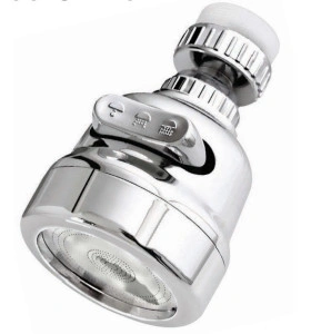 Cap duș rotativ 360° Eco Getto pentru baterie bucătărie, ABS + inox cromat, 3 moduri pulverizare, presiune ajustabilă