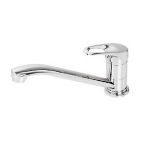 Baterie bucătărie ECO EC6, monocomandă, pipă lungă mobilă, crom lucios, cartuș ceramic 40 mm, racorduri incluse