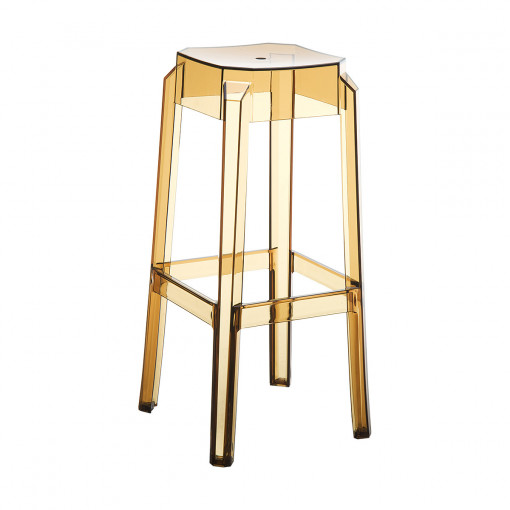 Scaun bar, Fox 75, amber transparent