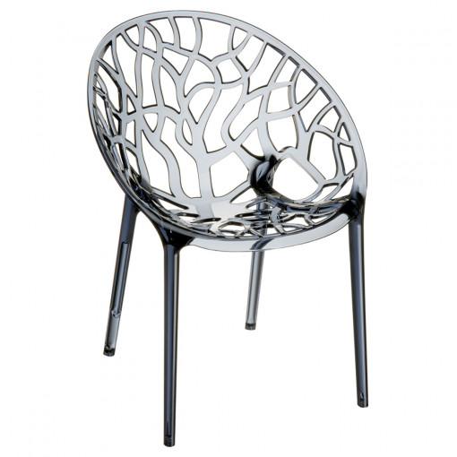 Scaun Crystal, gri-transparent