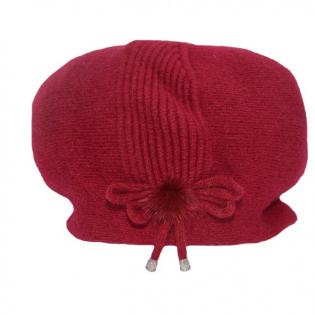 Bereta rafinata cu design lateral,marsala