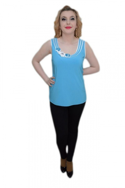 Bluza deosebita, nuanta de albastru, design de flori aplicat