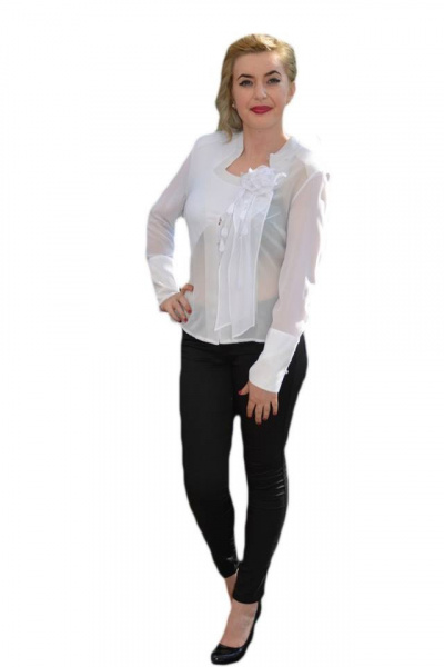 Camasa alba cu un model elegant, din material transparent