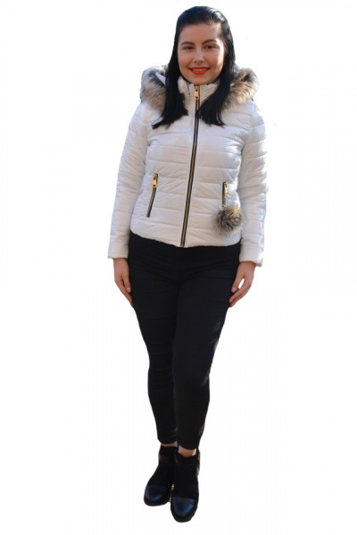 Jacheta Vera casual ,scurta cu aspect lucios ,nuanta de alb