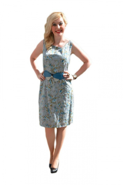 Rochie de primavara-vara, mulate, de culoare gri-albastru