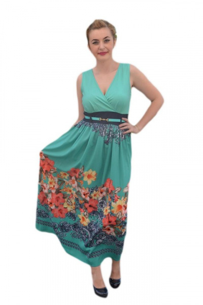 Rochie maxi, de vara, multicolora cu imprimeu floral