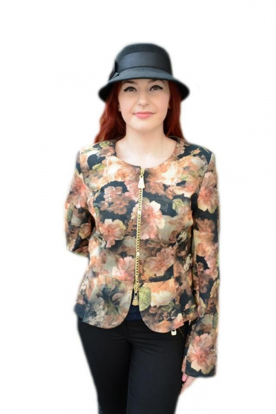 Sacou tineresc, multicolor, sistem de inchidere cu fermoar chic auriu