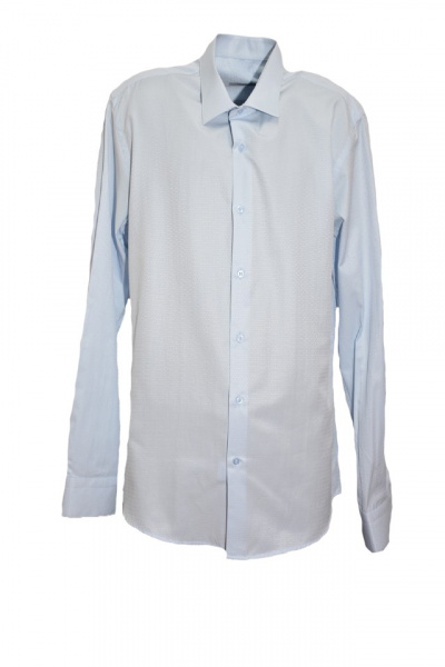 Camasa simpla albastru deschis, model slim cu maneci lungi