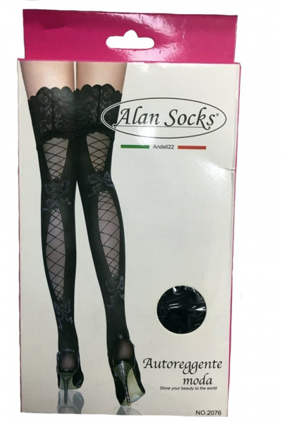 Ciorap dama ,cu model deosebit pe picor,60 DEN,negru
