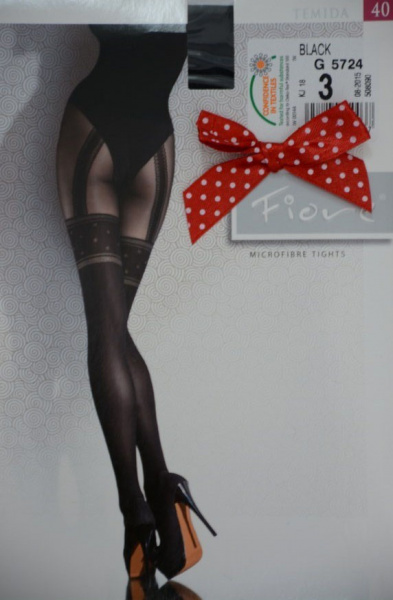 Ciorap rafinat de culoare neagra, cu model in partea de sus