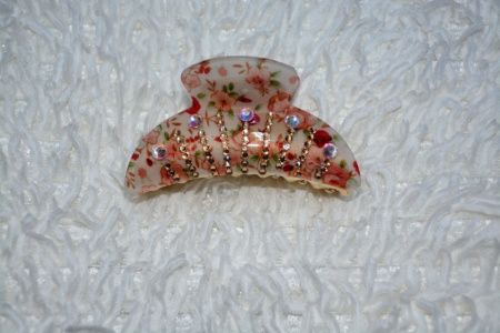 Cleste chic si rafinat cu design floral si cristale colorate aplicate