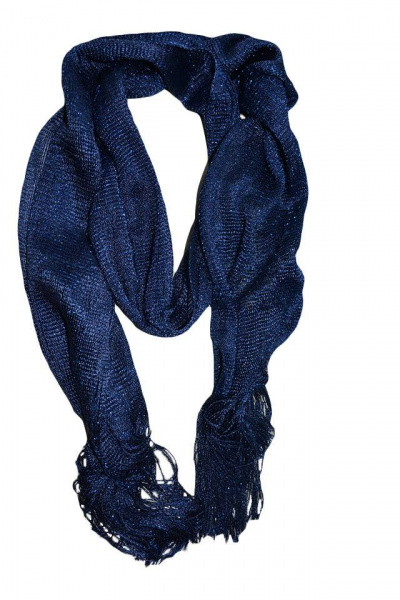 Esarfa chic cu aspect lucios, de culoare albastra, model elegant