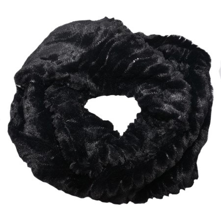 Fular calduros Dave cu insertii de paiete,model circular,nuanta de negru