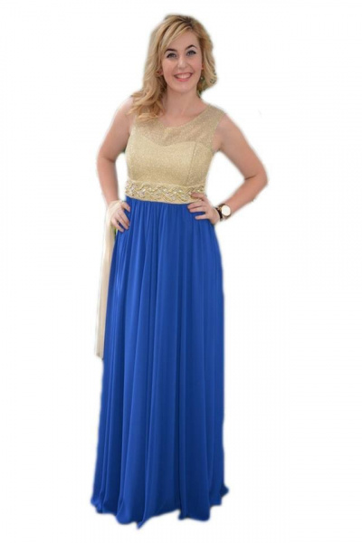 Rochie de ocazie, masura mare, albastra, cu insertii de margele