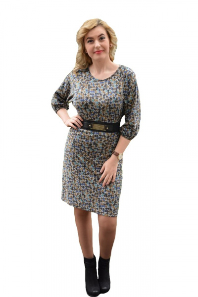 Rochie de zi de primavara, toamna, design de carouri multicolore