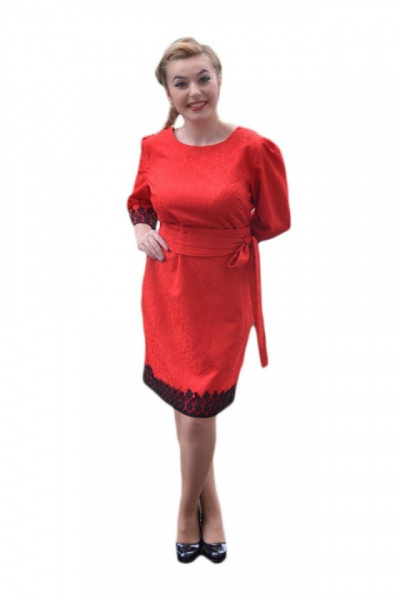 Rochie deosebita de culoare rosie, model elegant, masura mare