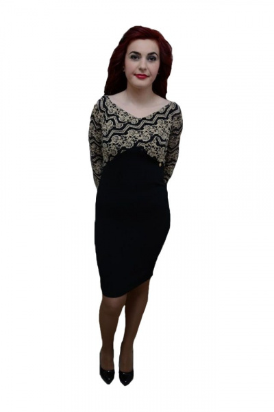 Rochie tinereasca, de culoare neagra, imprimeu abstract