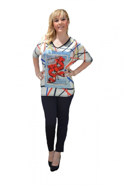 Bluza casual cu imprimeu modern 3D in fata, masura universala
