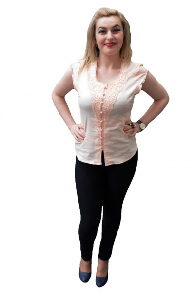Camasa de vara de culoarea piersicii, din material usor elastic