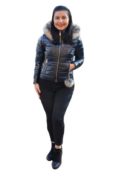 Jacheta Vera casual ,scurta cu aspect lucios ,nuanta de bleumarin