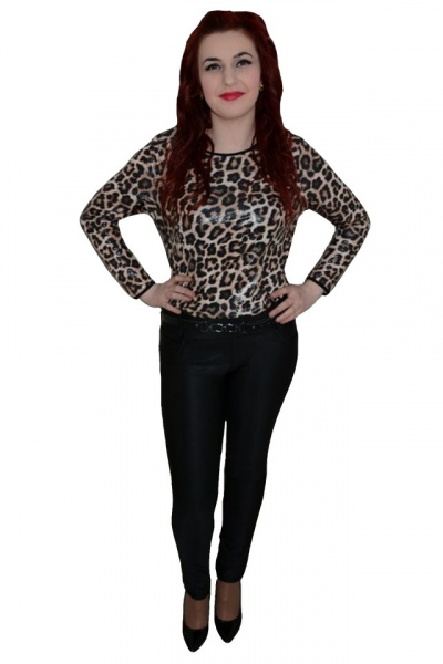 Pantalon chic, nuanta de negru, material usor elastic