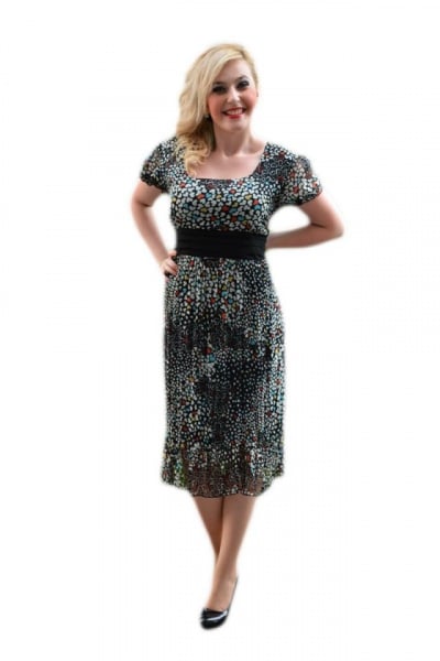 Rochie de primavara-vara, subtire, negru-alb