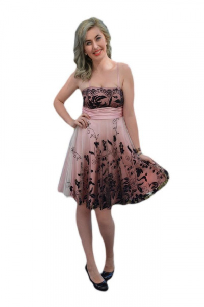 Rochie de seara scurta, plamanie, cu un aspect tineresc si modern