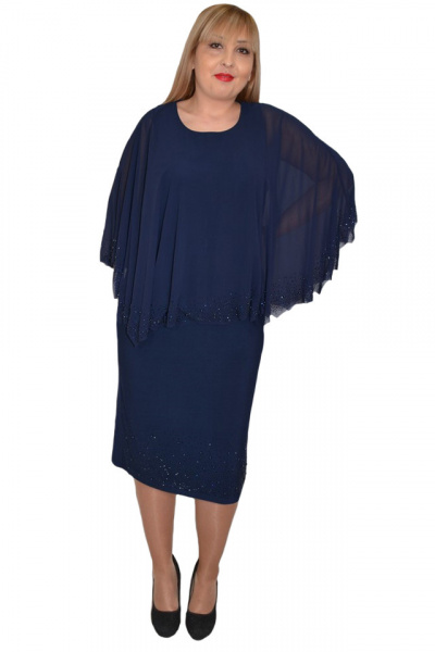 Rochie Maci cu aplicatii de strasuri ,nuanat de bleumarin
