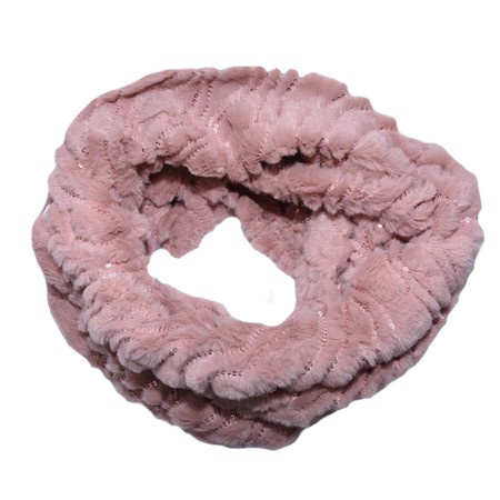 Fular calduros Dave cu insertii de paiete,model circular,nuanta de pudra