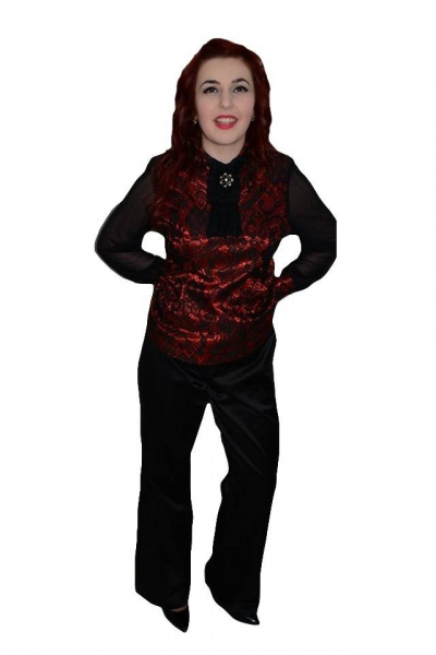 Pantalon deosebit negru, accesorizat cu curea cu model