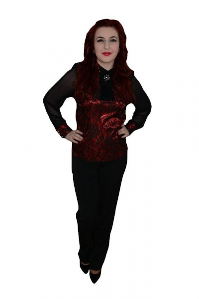 Pantalon modern negru, design discret in jurul buzunarelor