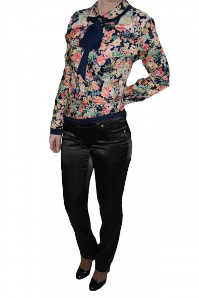 Pantalon tineresc, cusaturi aurii, croiala moderna, neagru