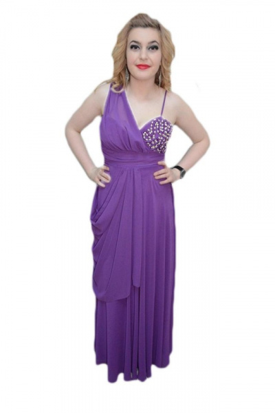 Rochie rafinata cu aspect de stil grecesc, culoare mov deschis