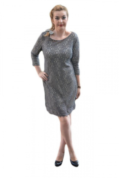Rochie rafinata, moderna, de ocazii, cu dantela deosebita, pe gri