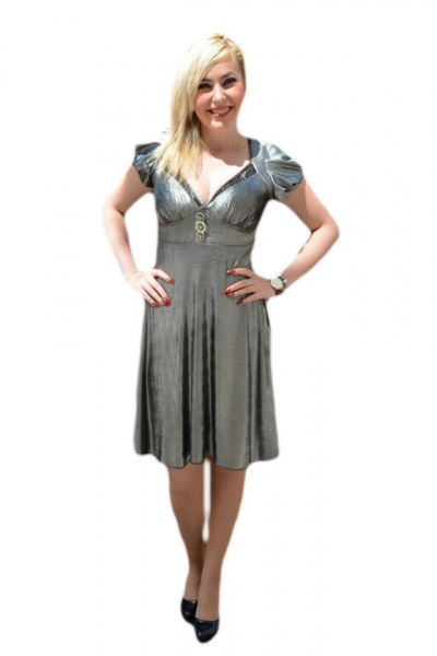 Rochie scurta de ocazie de culoare argintie